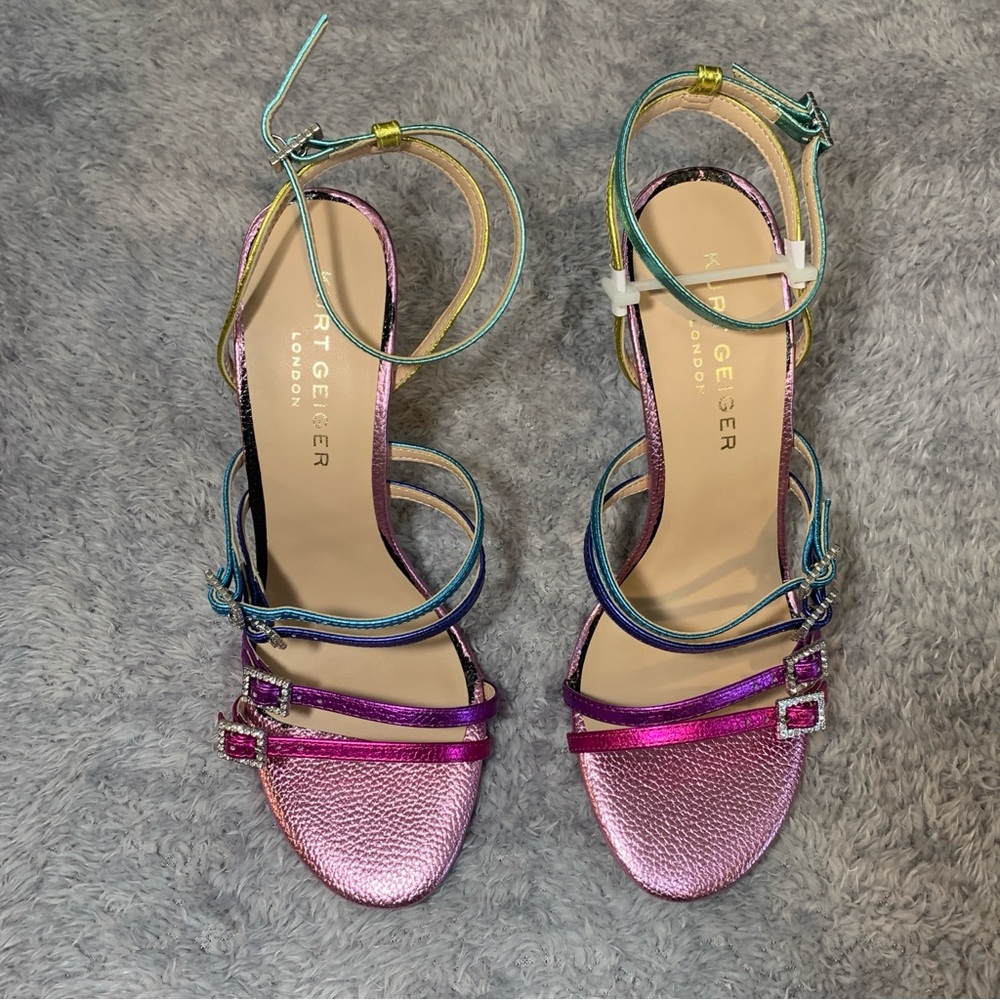 Kurt Geiger Pink and Blue Strappy Sandals